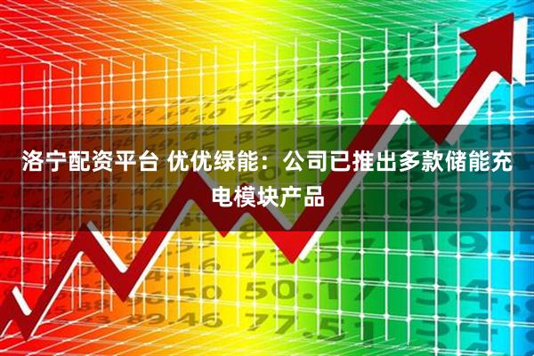 洛宁配资平台 优优绿能：公司已推出多款储能充电模块产品
